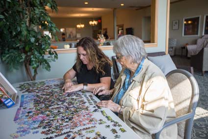 Sunset Ridge Memory Care Resident & Caretaker